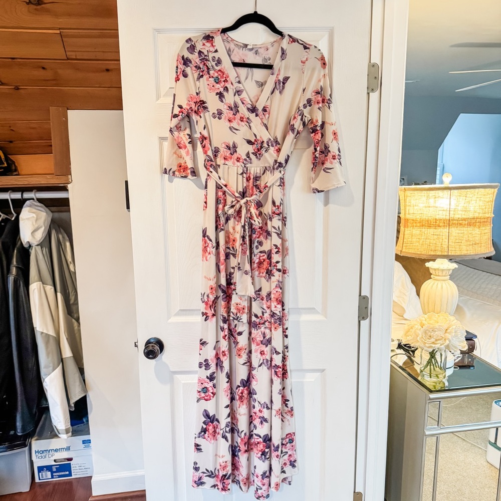 Pinkblush Blush Floral Maxi Dress